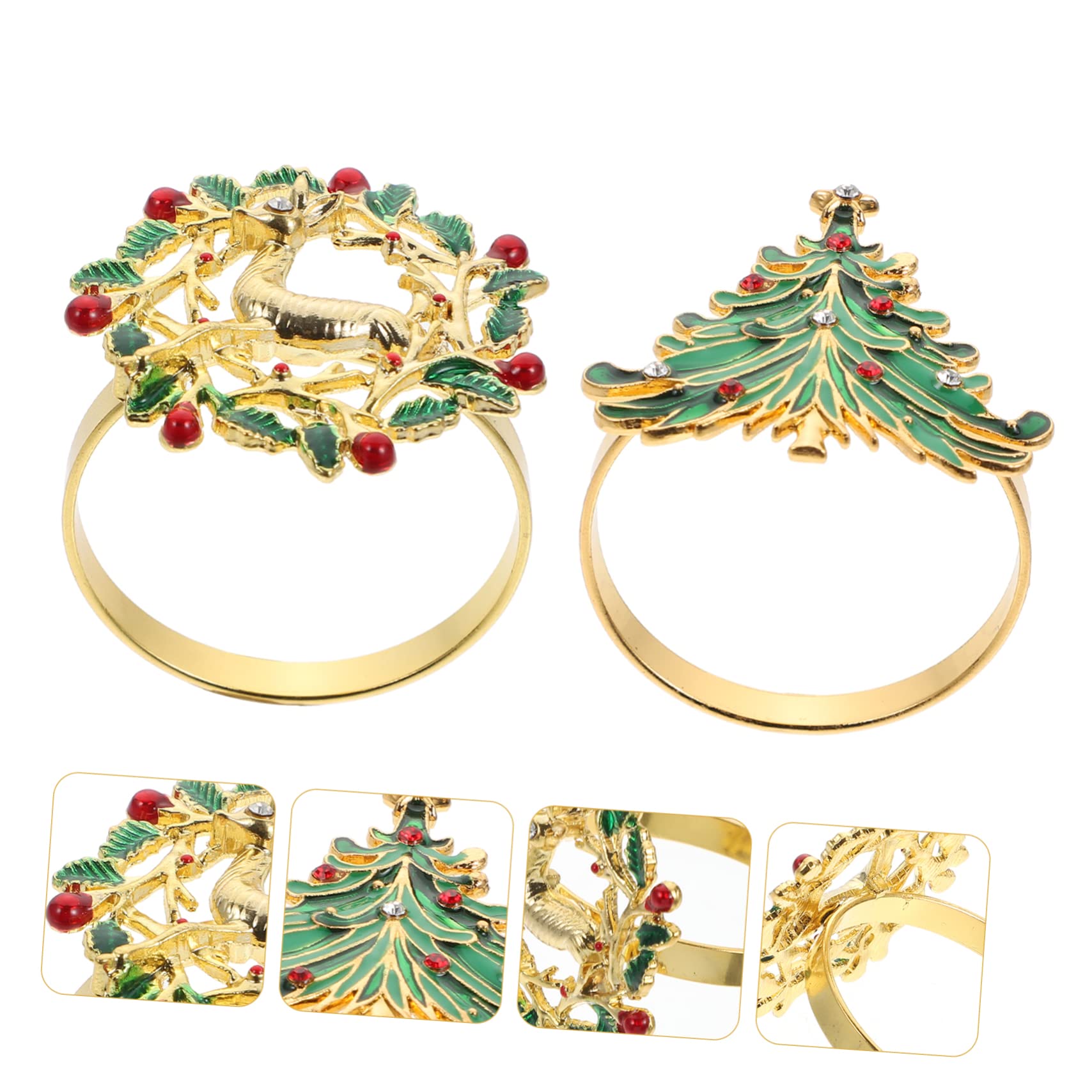 INOOMP 8pezzi Anelli Portatovaglioli Natalizi Da Decorazioni Festive Per Tovaglioli Con Design Moderno e Resistente Per Matrimoni Ristoranti e Feste Di Natale