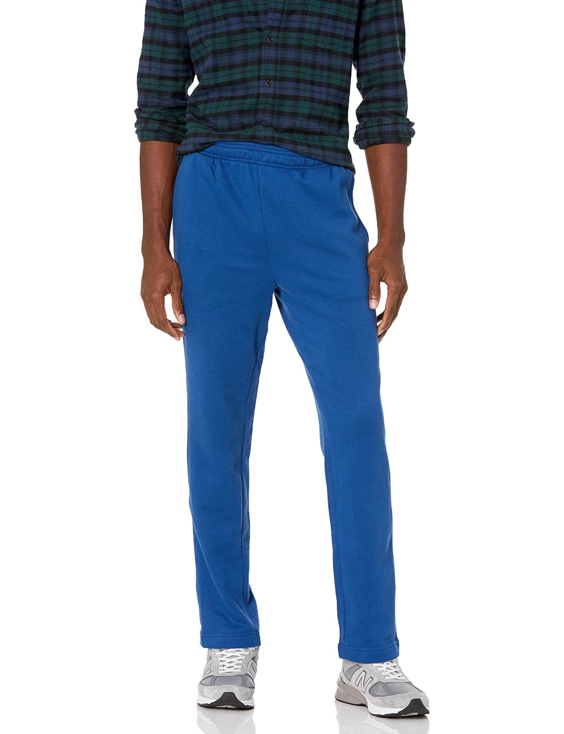 Amazon Essentials Men's Fleece Open Bottom Sweatpant (Available in Big and Tall), Blue, XXL