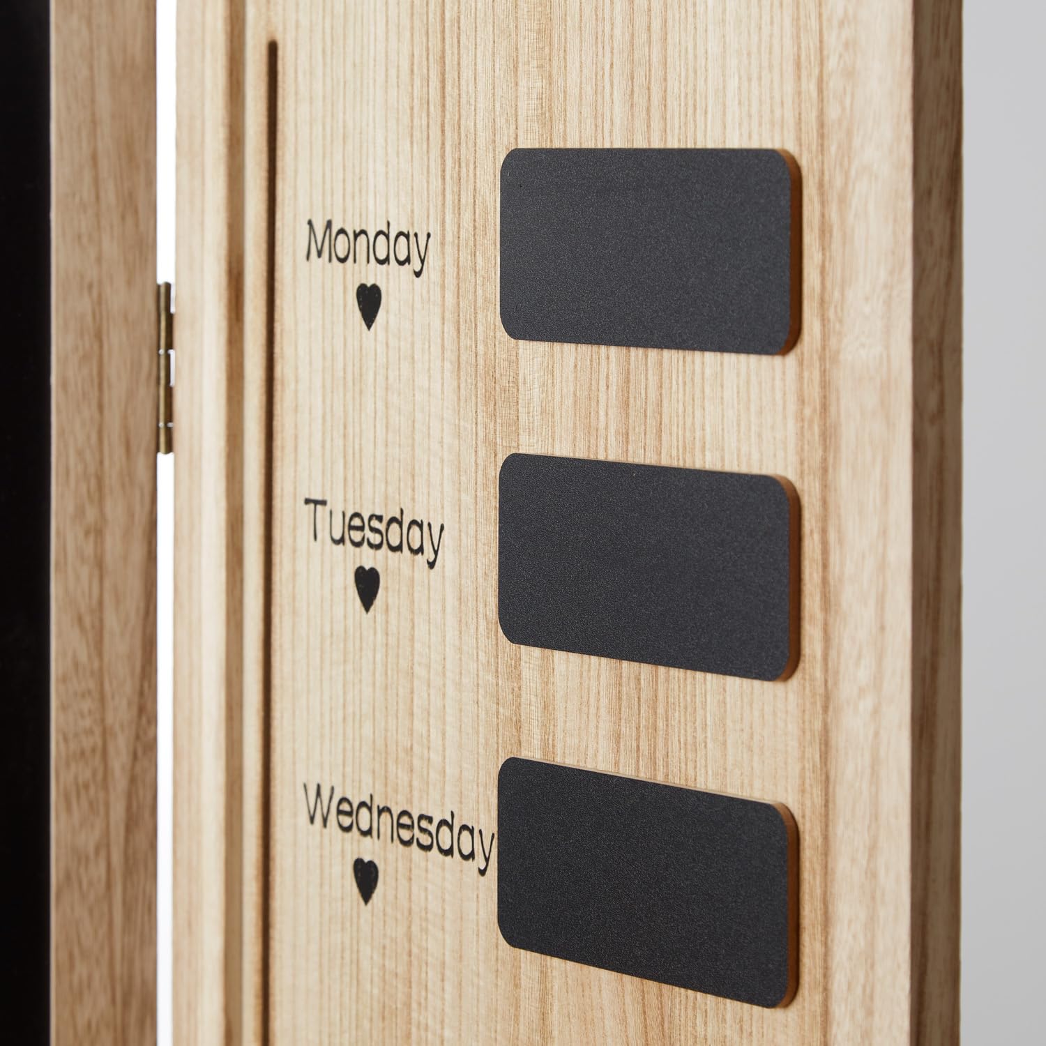 Homestyle4u 2417, Paravent Raumteiler innen 3 teilig Holz Braun Memoboard Organizer Trennwand Sichtschutz