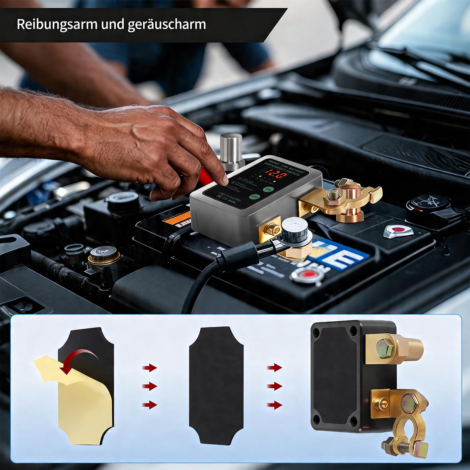 Smart Drahtloser Ferngesteuerter Auto Trennschalter, 12V Batterie Trennschalter 240A, Batterie Kill Switch Anti-Diebstahl mit LED-Anzeige automatische Abschaltung Schalter für Auto, RV, ATV, LKW, Boot