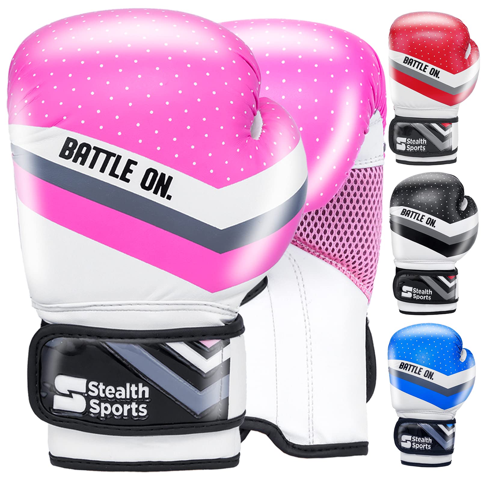 Stealth Sports 6oz Kids Boxing Gloves for Boys & Girls – Soft Padded Junior Training Gloves for aged 6 to 11 Years - Punch Bag, MMA, Kickboxing, Muay Thai, Sparring, Boxing Mitts for Kids