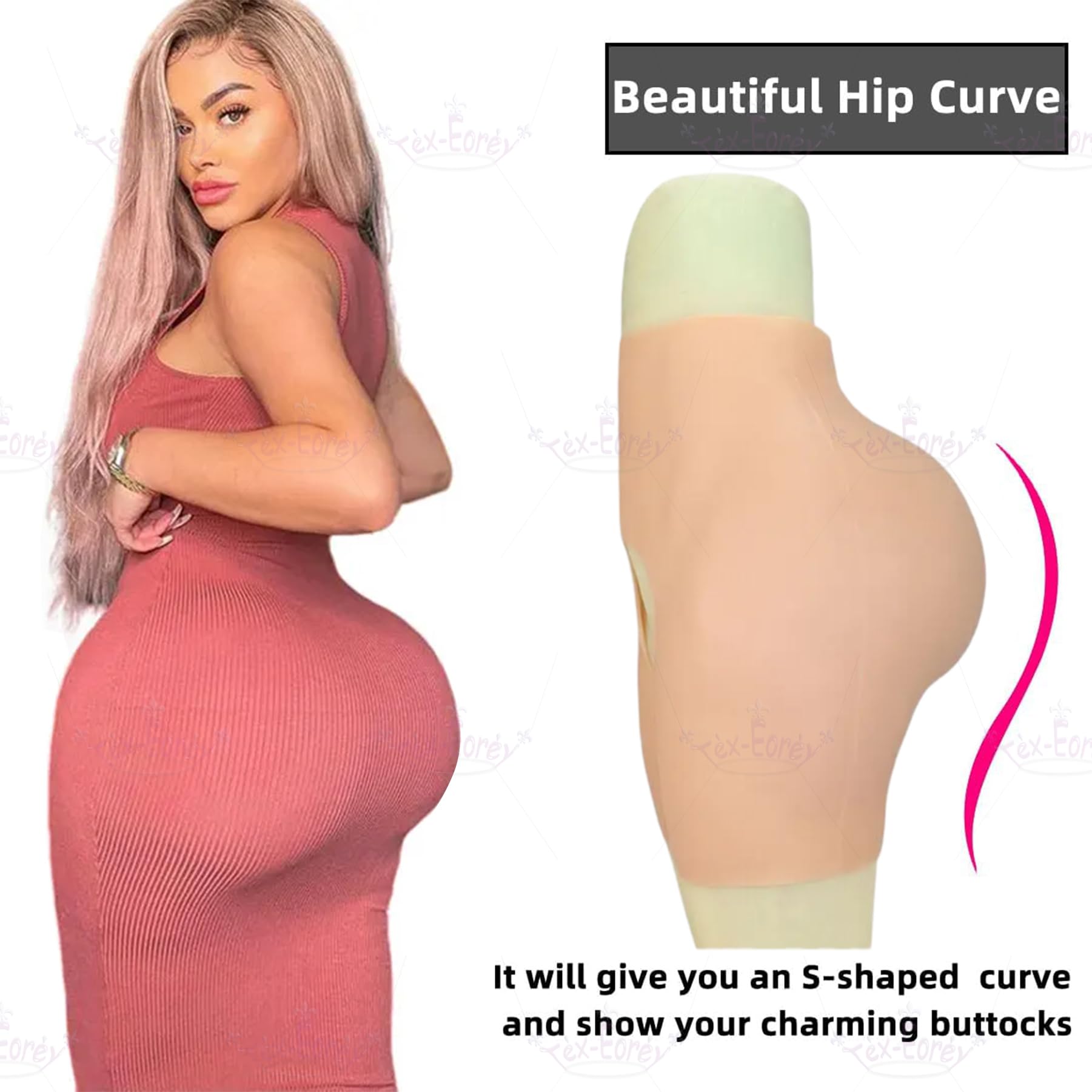 Panty Levantacola De Silicona con Caderas, Short Moldeador De Cuerpo con Diseño De Entrepierna Abierta, Almohadillas De Cadera, Bragas De Realce para Drag Queen