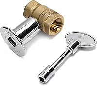 Vista 9 de Skyflame Kit de válvula de llave de gas recta de 1/2 pulgada para fogata y chimenea con brida y llave de 3 pulgadas, negro plano