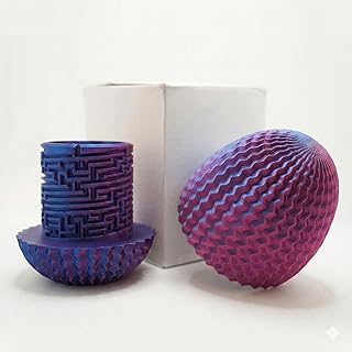 3D Labyrinth Rätselbox für Geldgeschenke & Gutscheine – Knifflige Geschenkbox & Geheime Box Ei (10x9cm) – Originelle Geldgeschenk Verpackung für Erwachsene & Jugendliche, Laser Lila