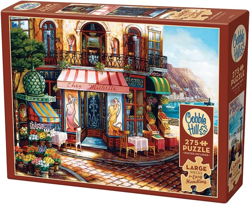 Miniatura 4 de Cobble Hill - Rompecabezas de 275 piezas de fácil manejo, Chez Michelle, póster de muestra incluido