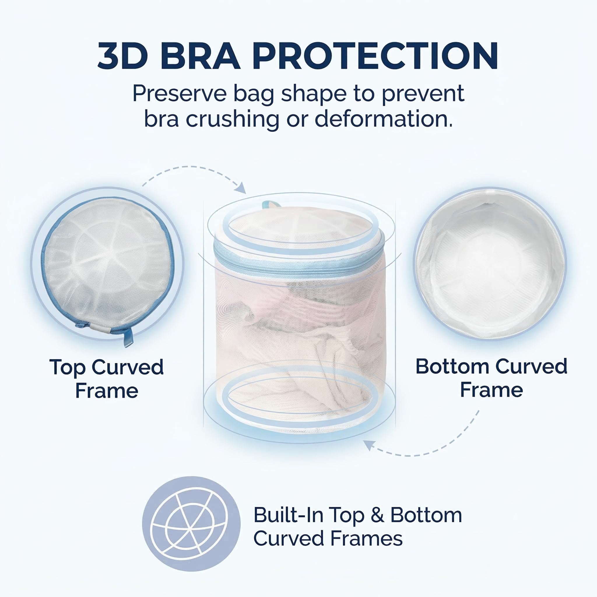 Confezione da 6 sacchetti per biancheria delicata in 4 misure – include L, M, S e intimo – resistente rete a nido d'ape con cerniere antiruggine per lavare vestiti, reggiseni, biancheria intima, calze