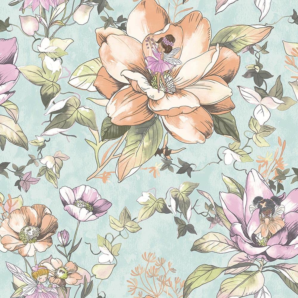 Holden Décor Floral Fairies Teal Children's Wallpaper from B&Q