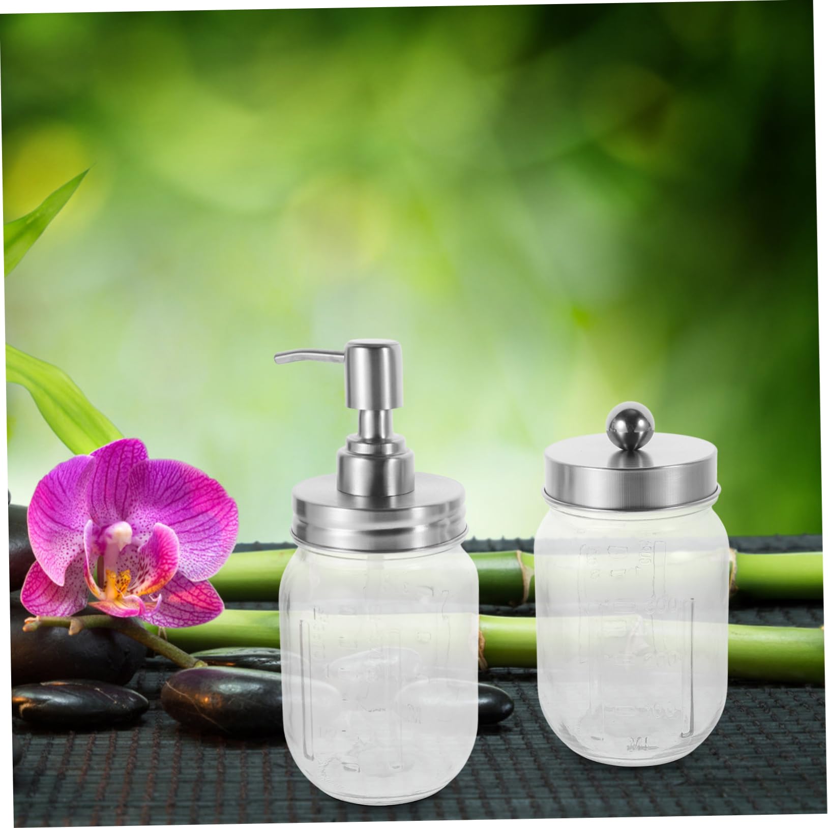 5 Pièces Set D’Accessoires de Salle de Bain et ABS en Verre