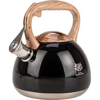 KARL HAUSMANN Odelia Induction Kettle (3L) with Whistle, Black | Stainless steel tea kettle for gas hobs and glass ceramics, 