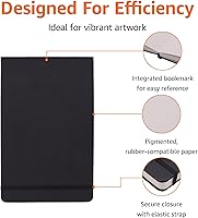 Vista 2 de Yaxa Basics Cuaderno de bocetos de arte, tamaño L, 5.25 x 8.25 pulgadas, 72 hojas, blocs de bocetos para dibujar, color negro