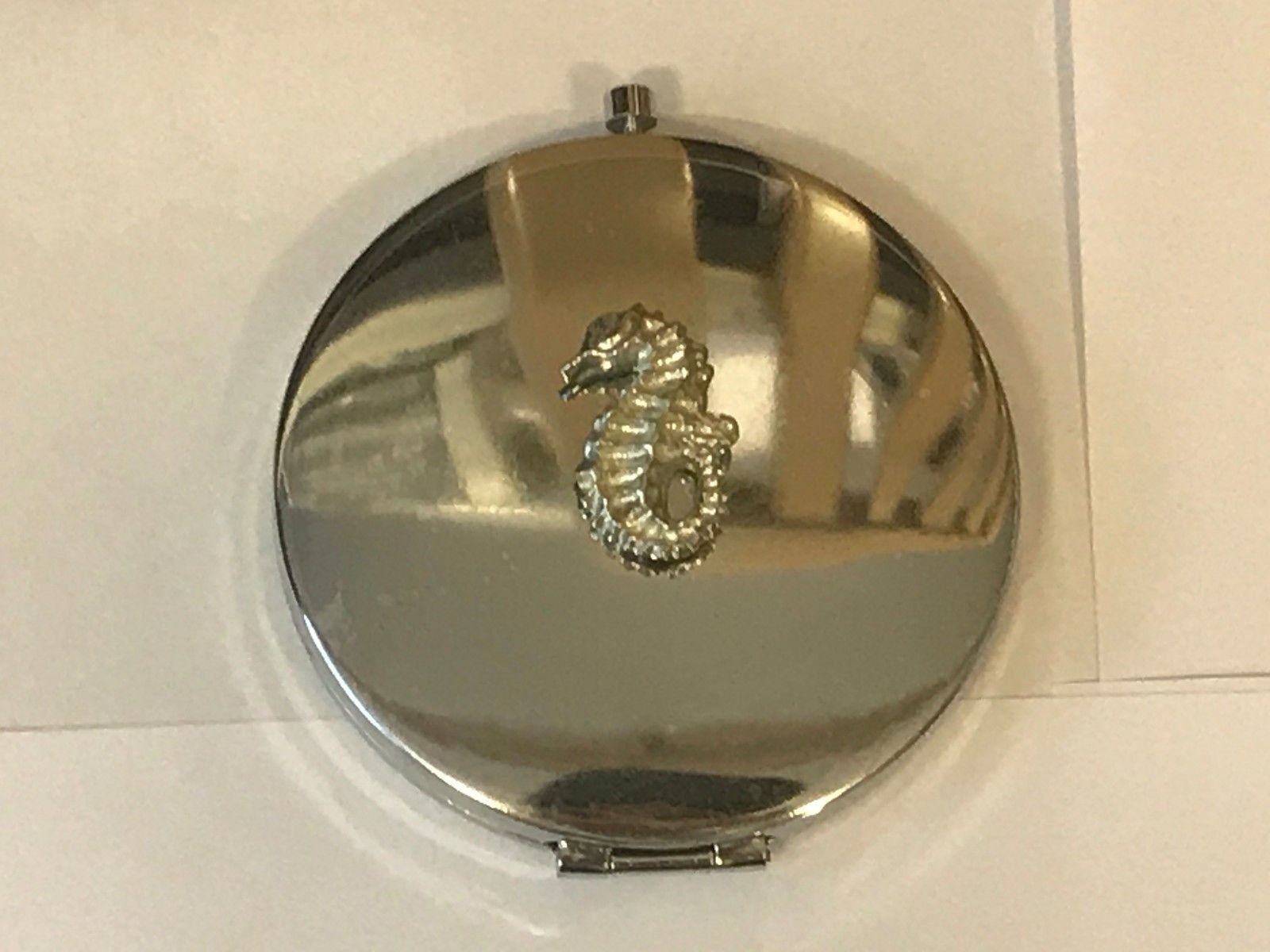 Miroir compact Hamphibiens de mer TG235 étain anglais de poche rond