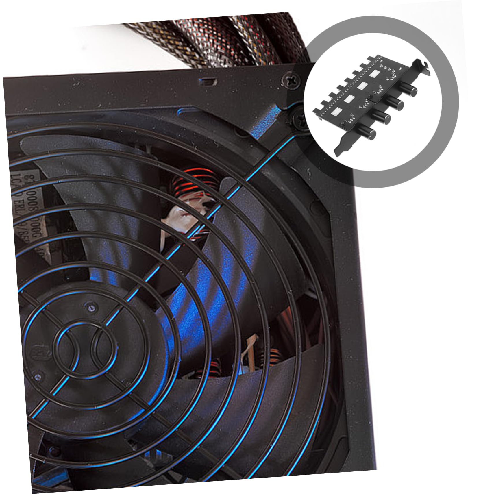 Mikikit 3stücke Fan Hub Pin Kühlventilator Adapter Einstellbarer Computer Controller Mit Kanälen Und Drehknöpfen Für Präzise Luftstromregelung Für Pc-gehäuse