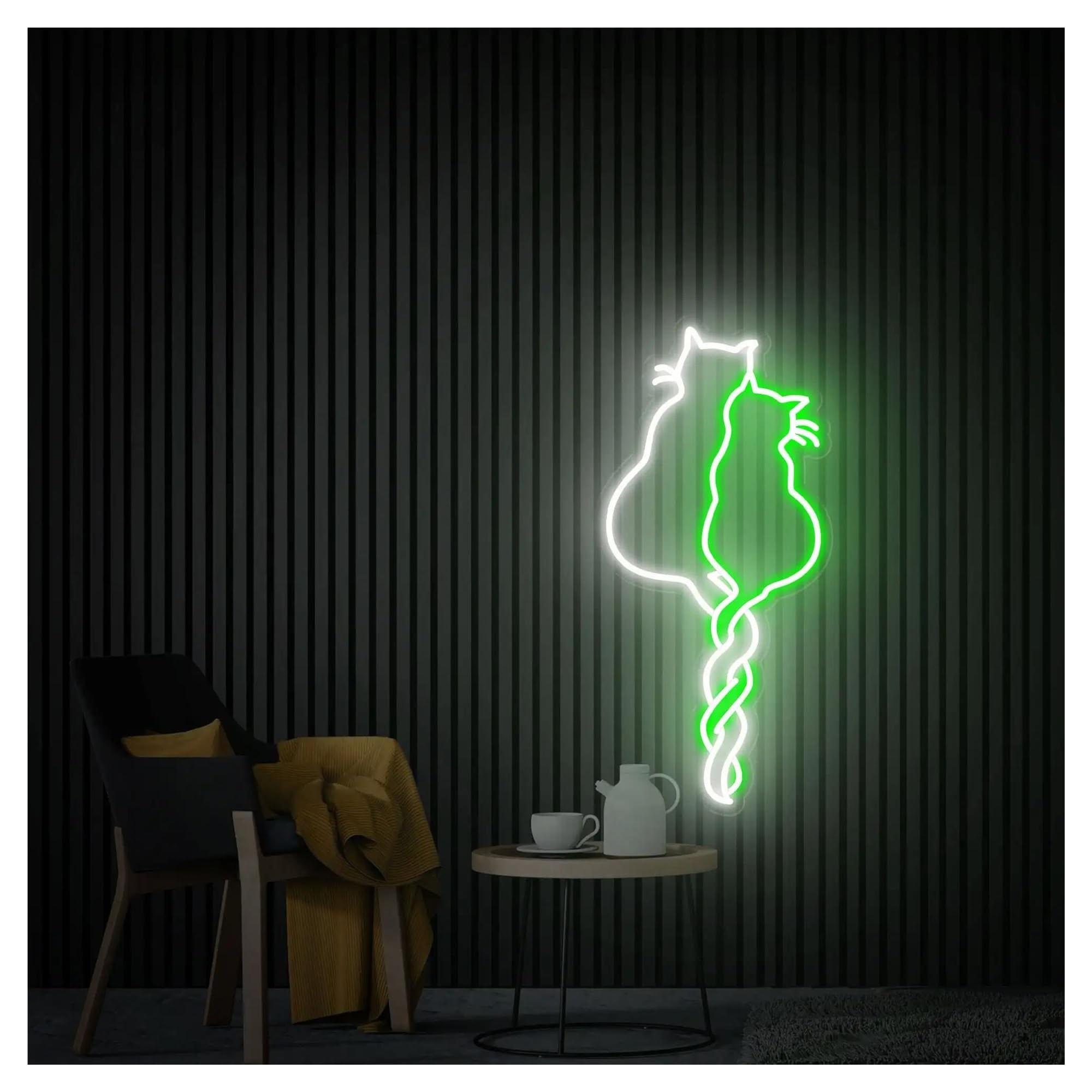 XENITE Néon Enseignes lumineuses Decor Panneau Néon LED Pour Chat Alimenté Par USB Pour Amoureux Des Chats Salle De Jeux Mariage Bébé Anniversaire Crèche Décoration Murale 40cmx20cm(C)