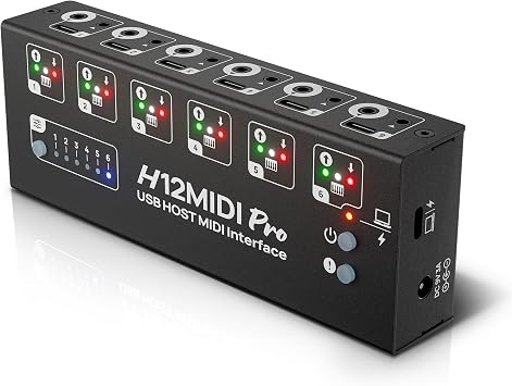CME H12MIDI Pro Premium USB Host MIDI Interface with Router, Filter, Mapper - TRS A/B + USB-C - 480 Channels - 9V/5V Dual Power - Perfect for Complex Rigs and Pedalboards