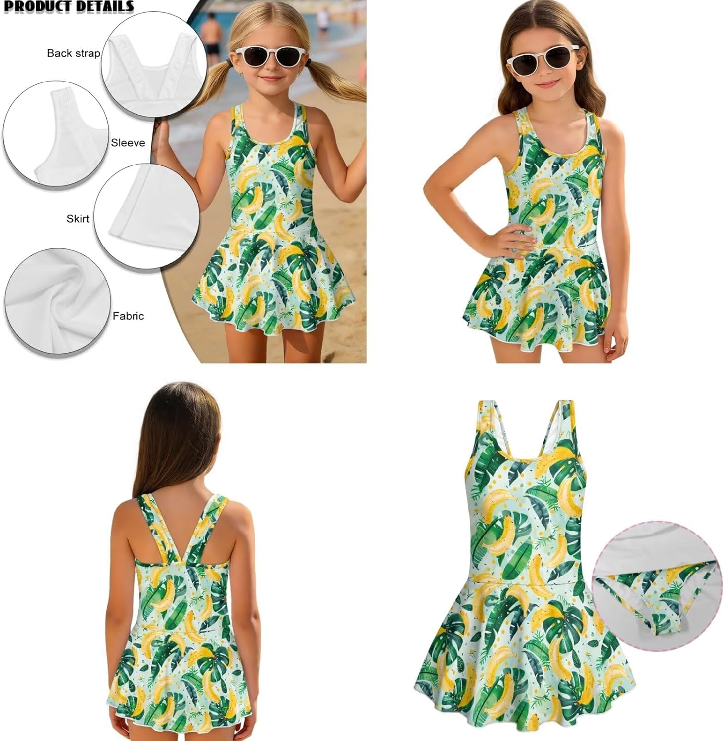 HUGS IDEA Family Matching Swimsuits Hawaiian Women High Waist Bikini Girls One Piece Men Boys Swim Trunks Beach