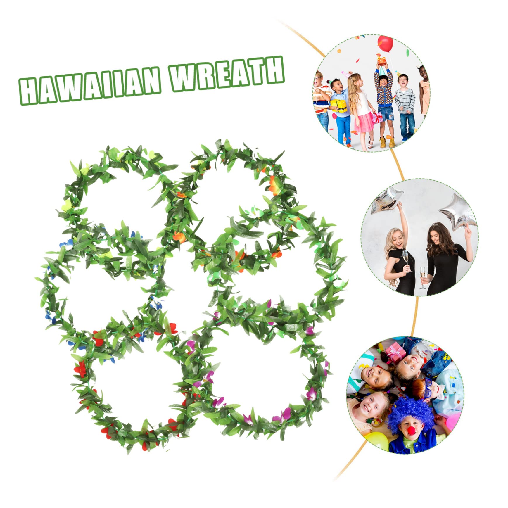 Cabilock 4 Juegos Leus Hawaianos Disfraces para Adultos Guirnalda De Flores Artificiales Decoraciones De Fiesta En La Piscina Decoraciones De Fiesta De Flamencos Poliéster 6 Piezas * 4