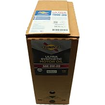 SUNOCO 5793-006 5793 Ultra Full Synthetic 0W-20 Motor Oil API SQ/ILSAC GF-7A dexos1TM Approved 6 Gallon Bag-in-Box