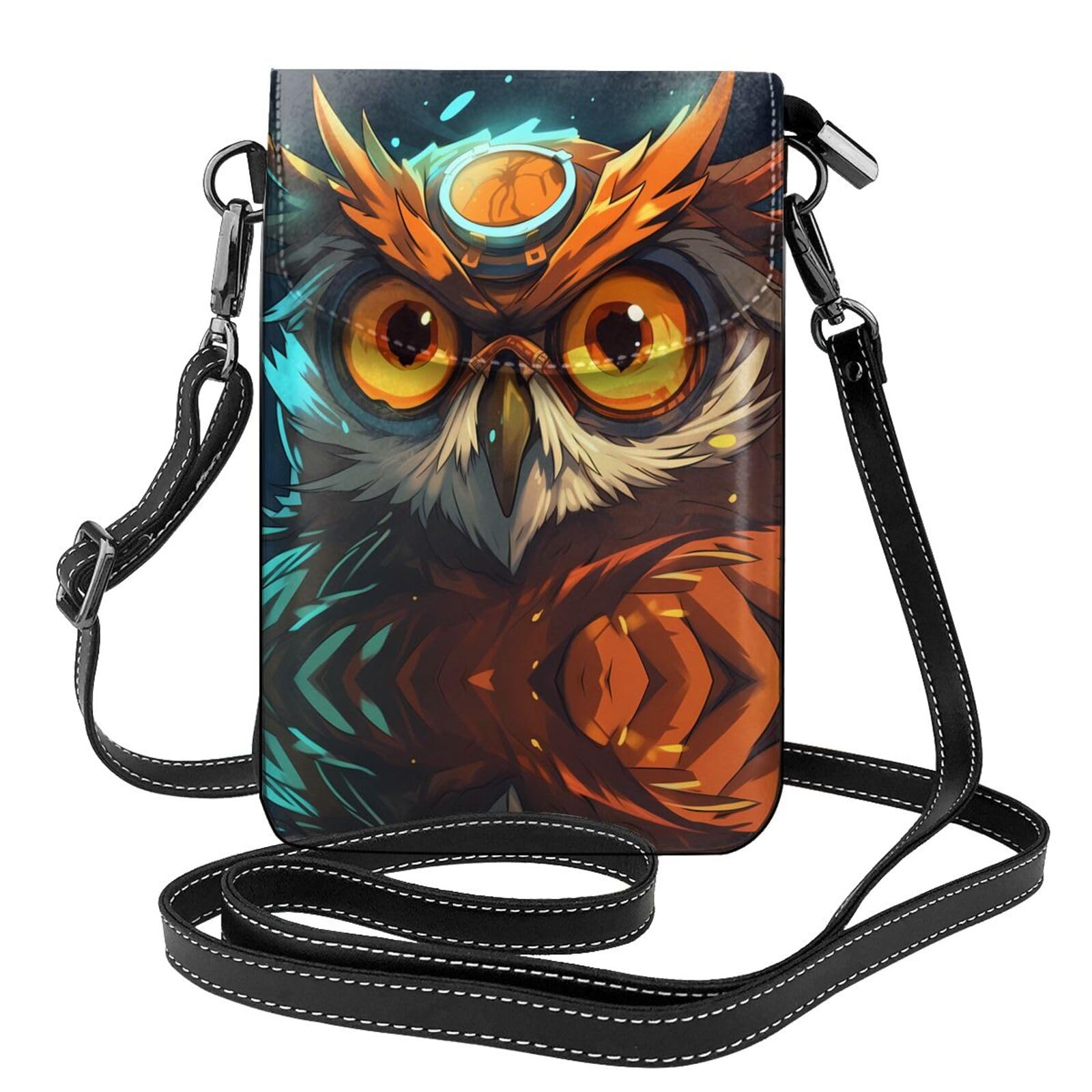 YYHHAOFA Women Small Cell Phone Purse Anime Owl Prints Soft, Durable and Waterproof PU Leather Convenient for Daily use and Travel