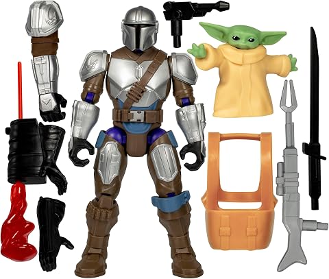Star Wars MixMashers, Mandaloriano y Grogu, Set de Figuras Mix-and-Match Deluxe y Accesorios