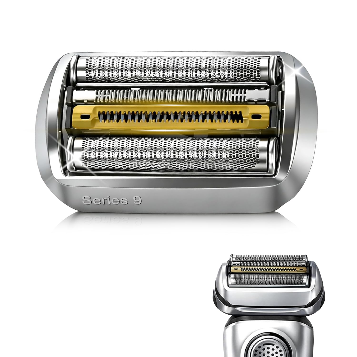 92S Ersatzrasierköpfe Kompatibel mit Braun elektrische Rasiermesser der Serie 9 - Kompatibel mit Braun Series 9 9290cc, 9291cc, 9370cc, 9293s, 9385cc, 9330s, 9296cc und mehr, Silber, Packung von 1