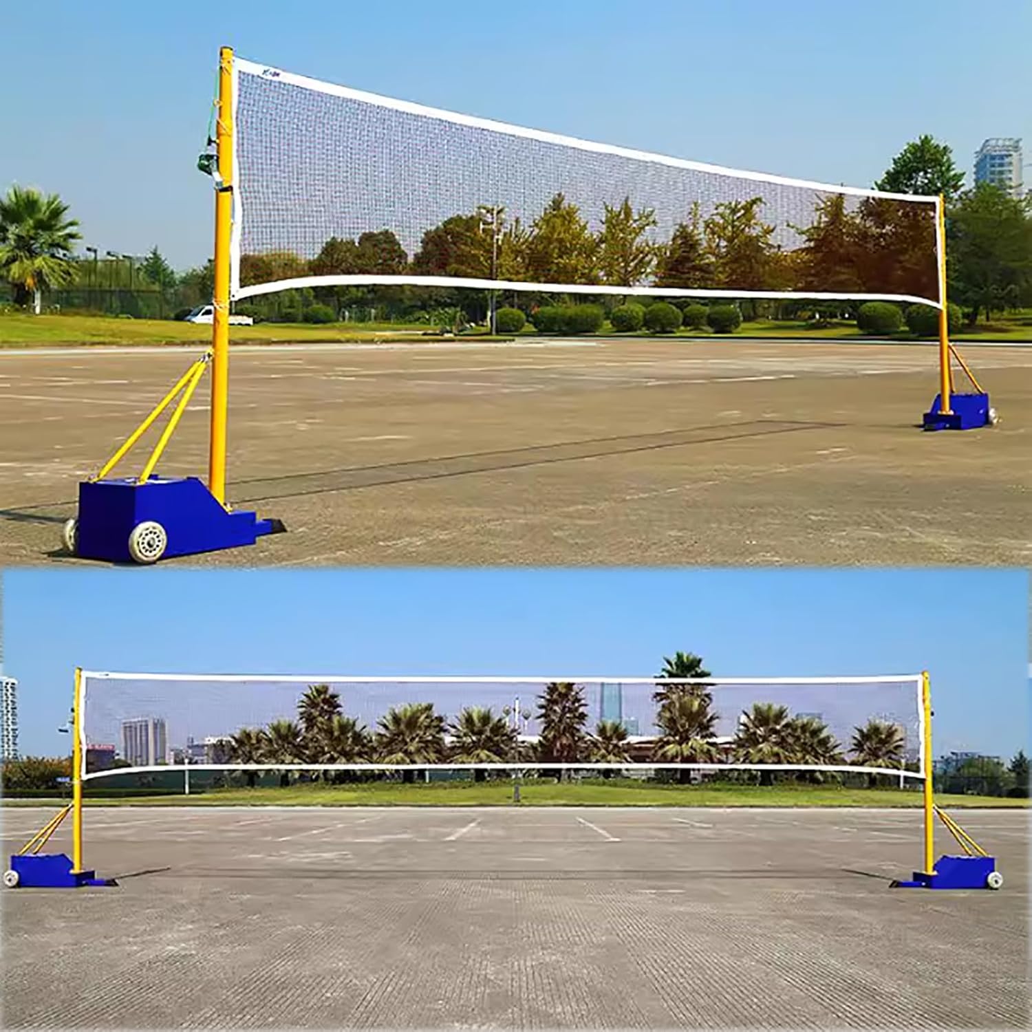 Gtzly Badminton Net with Fillable Base, Heavy Duty Sports Netting Set for Parent-Child Family/Neighborhood Gathering/Lawn Games Equipment, for Badminton/Volleyball/Tennis