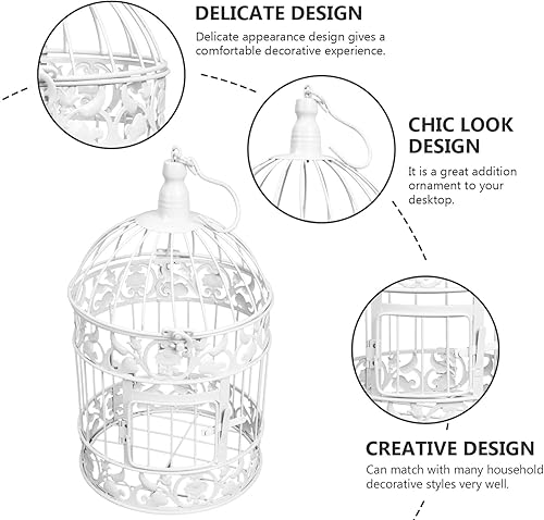 Miniatura 9 de jojofuny Centro de mesa de jaula de pájaros de metal, linterna colgante para jaula de pájaros, centro de mesa de boda, para boda, cumpleaños,
