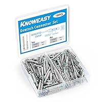 Vista 1 de Knoweasy 50 Pairs Size 16 DT Deutsch Pin Connector Kit: Solid Contacts for Automotive, Ni Plating Pin and Socket Contacts, Compatible with 14AWG