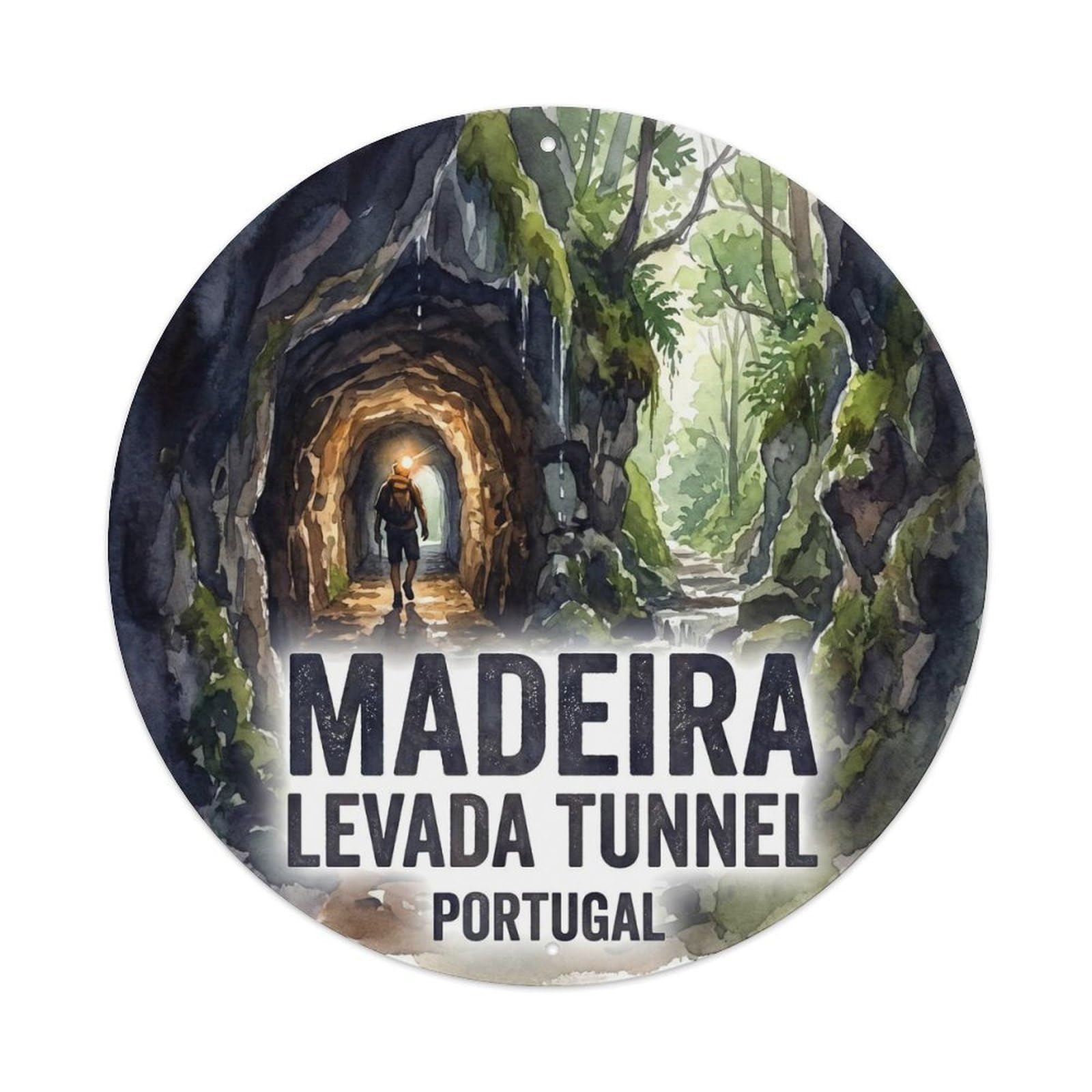 Olhnbad 08X08inch Style Cultural Portugal Madeira Cityscape Seaside Travel Art Metal Tin Sign