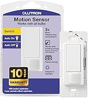 Lutron Maestro MS-OPS2-WH Motion Sensor Switch | Occupancy/Vacancy | LED/CFL Compatible | Single-Pole White for Bathroom Garage