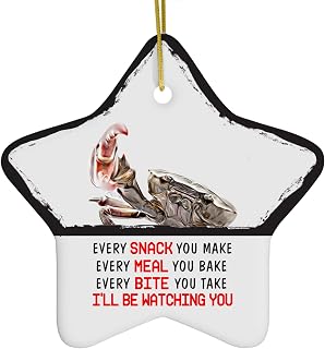 Every Snack You Make I'll Be Watching You Fiddler Crab Christmas Ornament 2025 - Funny Star Ceramic Xmas Tree Decoration Gifts for Fiddler Crab Lovers