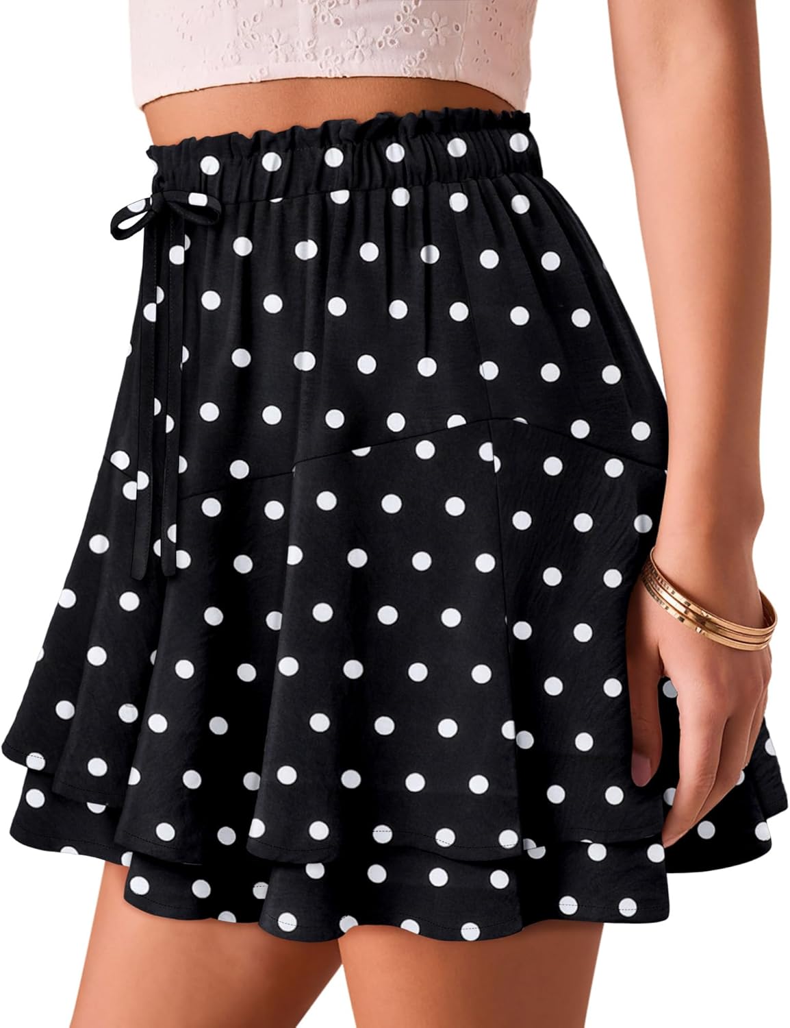 KISSMODA Skorts for Women Mini Beach Floral Skirts Summer Boho Casual Ruffle Flowy Shorts