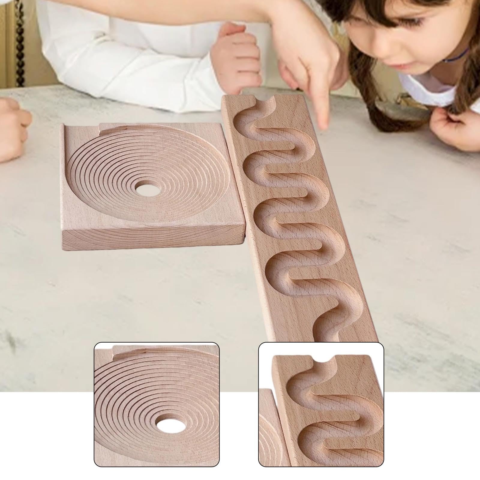 Generic Pista per Biglie, Educativa, Fai Da Te, Palline di Legno, Giocattolo per Bambini Dai 3 Anni in Su, Regali per Bambini, come descritto, Style a