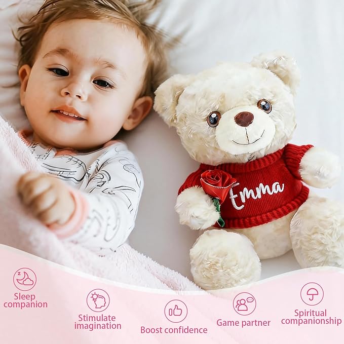 Oso de Peluche Personalizado con Nombre, 10 Pulgadas miniatura 3