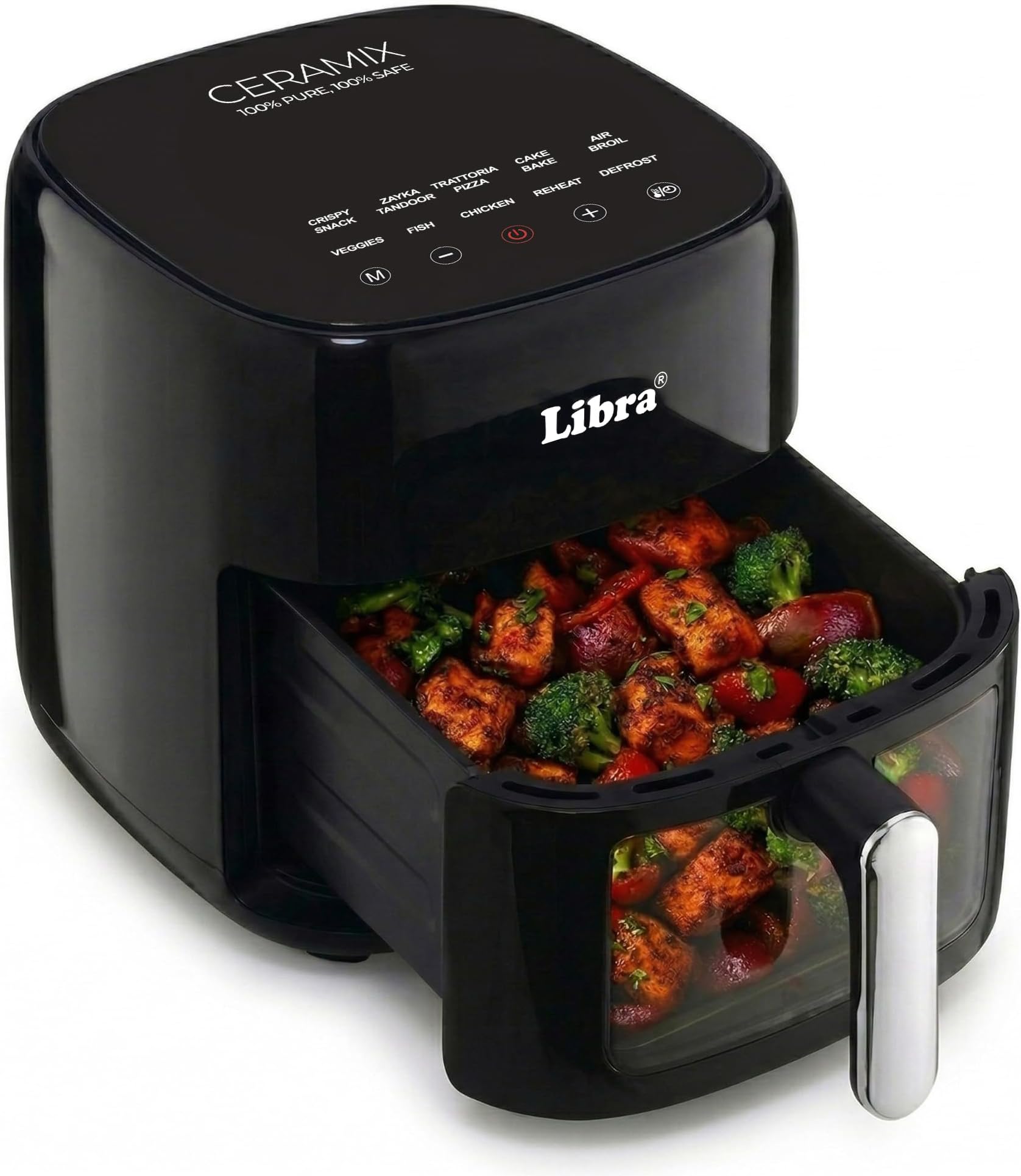 Libra 6.5 Litre Ceramix Air Fryer for Home | 100% Toxin-Free Air Fryer | Zeravion Vitracore™ ceramic technology | 10-in-1 Function: Air Fry, Toast, Grill, Bake, Reheat & Keep Warm
