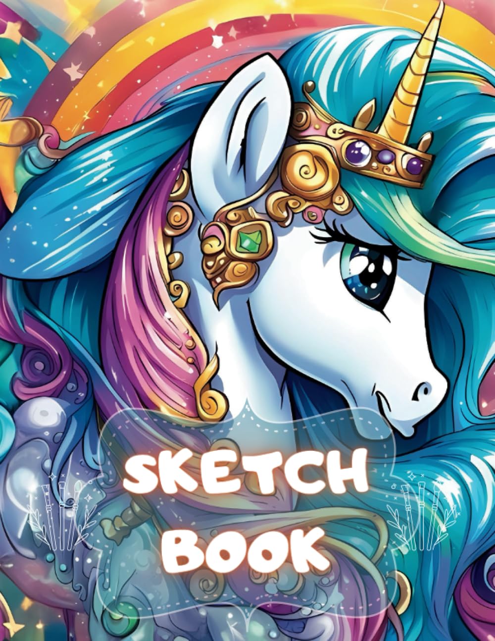 Sketchbook: Drawing and Painting notebook with Unicorns, (size 8.5 x 11) 120 Pages (For Kids)