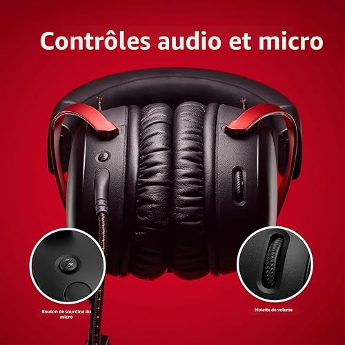 HyperX Cloud III, Cuffie da Gaming con Cavo USB-C, Controlli Audio Integrati, Telaio in Alluminio, Cuscinetti in Memory Foam Rivestiti in Similpelle, Adatto per PS4, Xbox e PC, Nero/Rosso - 8