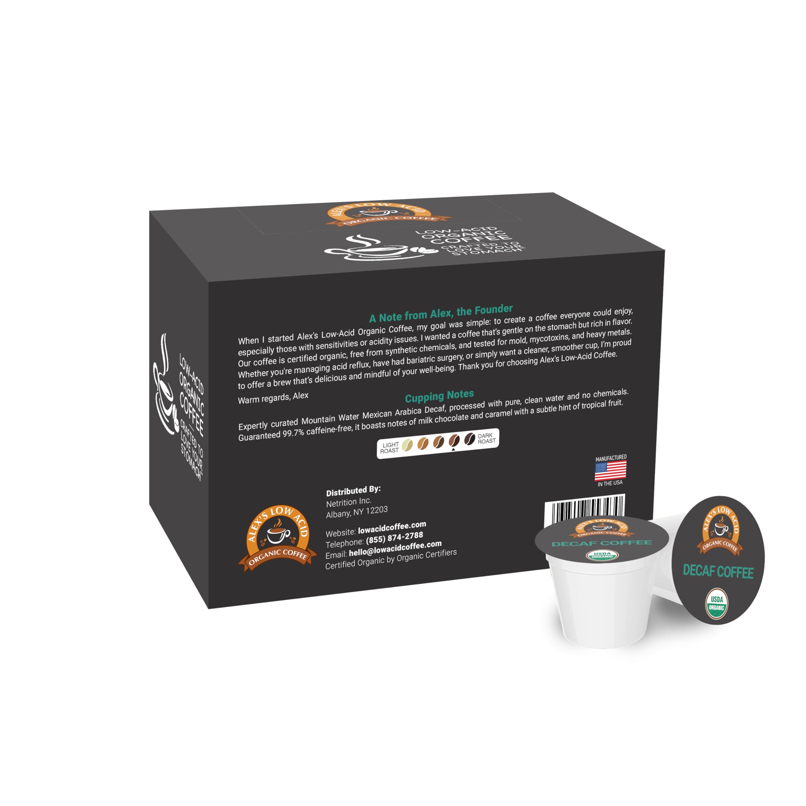 茶 kaaoS Amazon.com: Alex's Low Acid Organic Coffee (12 Servings) - Decaf