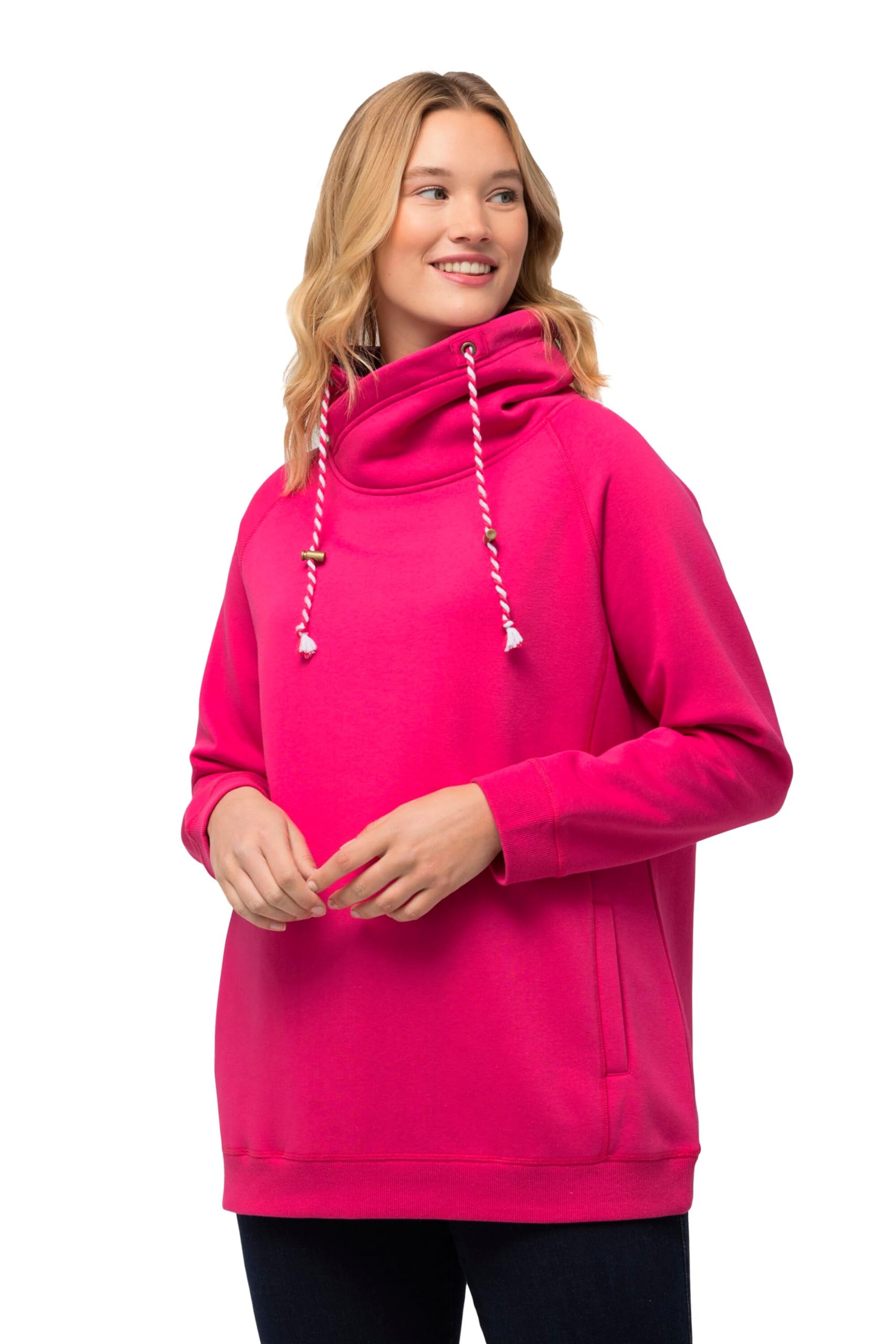 Ulla Popken Sweatshirt Sweatshirt, Magenta Pink