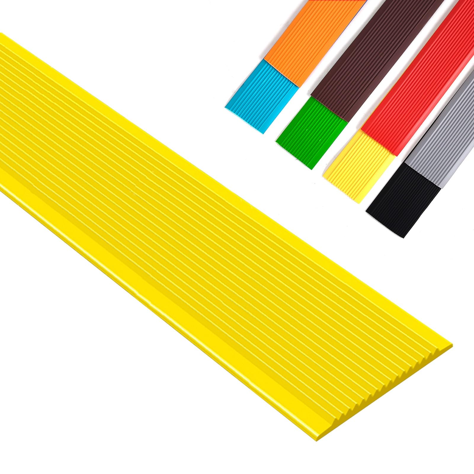 Borde De Escalera De Goma De PVC, Tira De Vinilo Autoadhesiva Antideslizante Para Escalera, Perfil De ÁNgulo De La Nariz De La Escalera, Para Peldaños De Interior Y Exterior, Borde De Goma De PVC(Yell