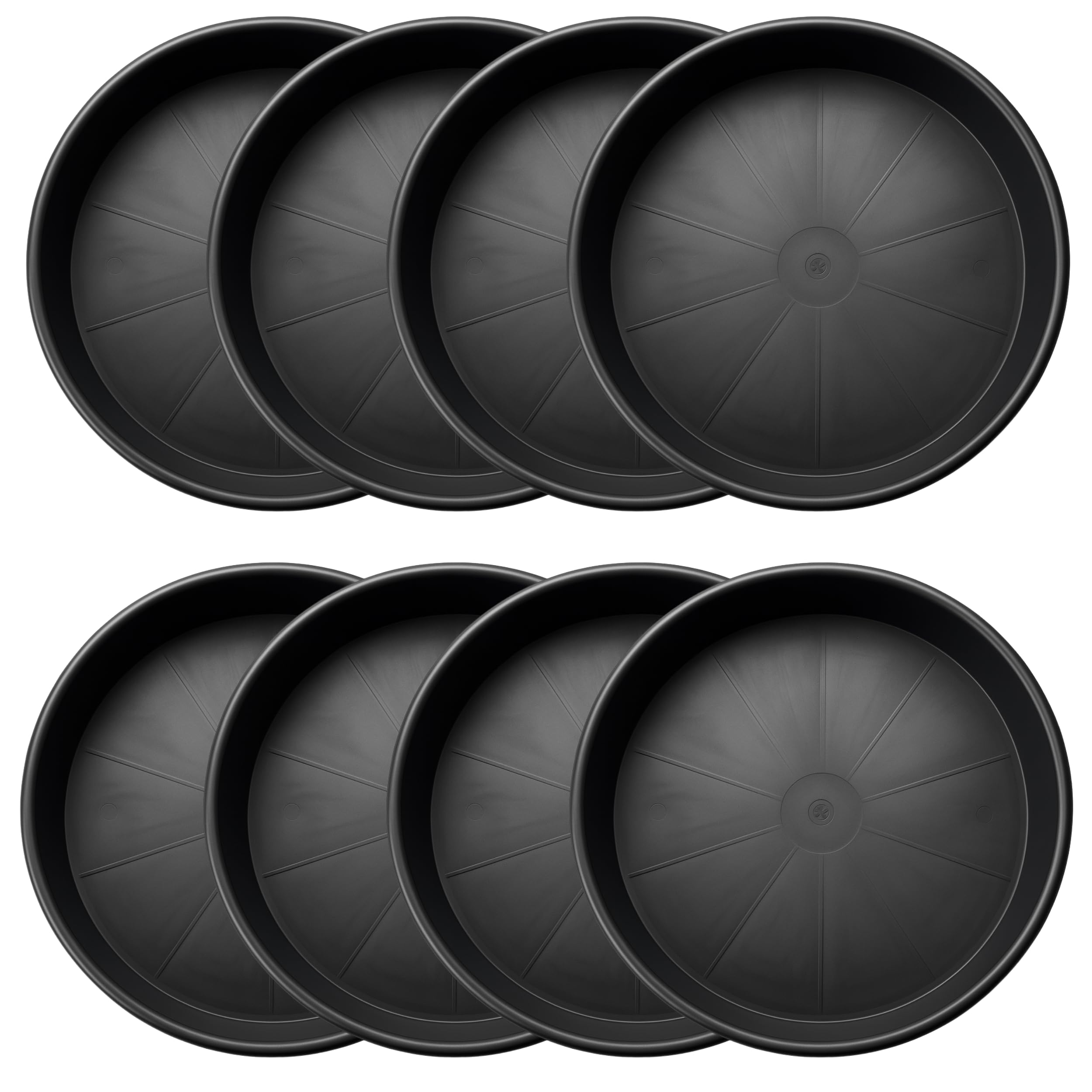 FUTURE GARDENING Plant Pot Saucers 18cm 25cm 30cm 35cm 40cm 45cm 50cm – Black Round Drip Tray Base/Plant Tray for Pots – Multi Pack 1–100 (Ø 30cm, Pack of 8)