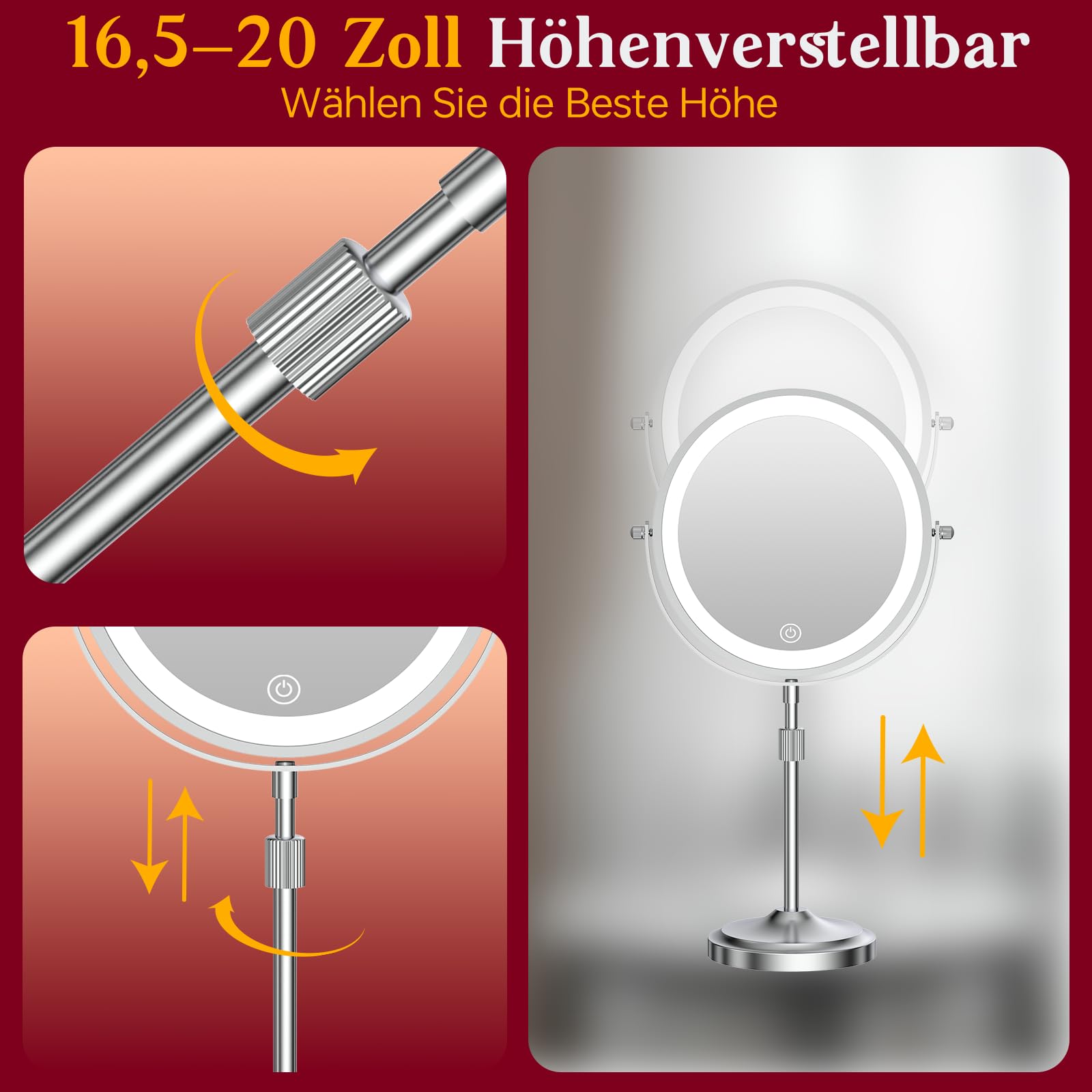 LED Miroir De Poche Lumineux, Grossissant 1x / 10x - Grand Miroir à Main De Maquillage Avec Eclairage Naturel 9 Cm De Diametre Compact Et Portable Pour Voyage Noir 92317024 LED Miroir De Poche Lumineux, Grossissant 1x / 10x - Grand Miroir à Main De Maquillage Avec Eclairage Naturel 9 Cm De Diametre Compact Et Portable Pour Voyage Noir 92317024