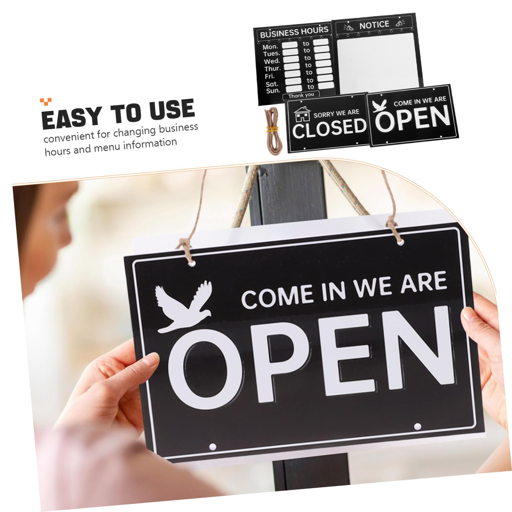 Open Signs For Business Chalk Board Business Hours Hanging Chalkboard ...