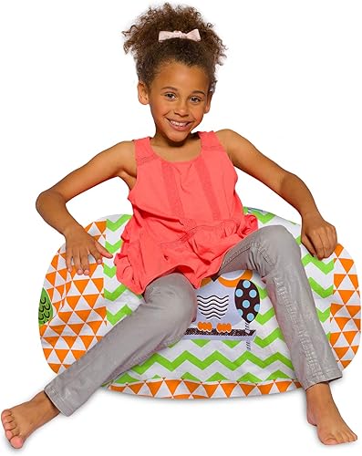 Miniatura 24 de Posh Beanbags - Sillón puff XL, 48 pulgadas, color gris jaspeado Gris brezo,Lienzo Animales Bosque Critters,Tela para colorear lienzo - Mundo