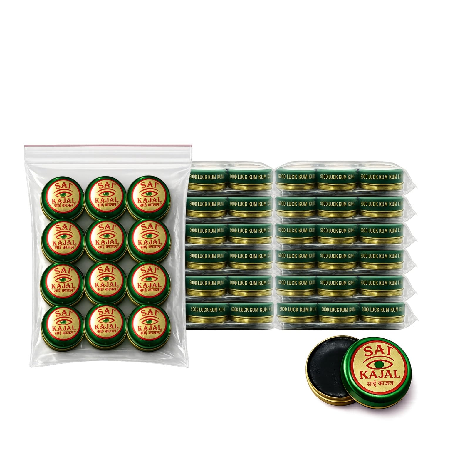 1g (Pack of 48) | 100% Natural Ayurvedic Kajal for Newborns, Babies & Kids | Chemical-Free, Dermatologically Tested, Smudge-Proof & Water-Resistant | Enriched with Desi Cow Ghee, Almond, Coconut & Castor Oil-image-4