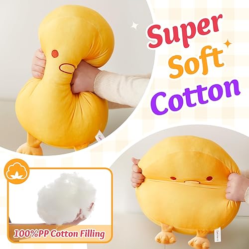 Miniatura 4 de CozyWorld Almohada de felpa de pato amarillo, almohada de peluche de animal de peluche, lindo juguete de peluche para acurrucarse, almohada suave