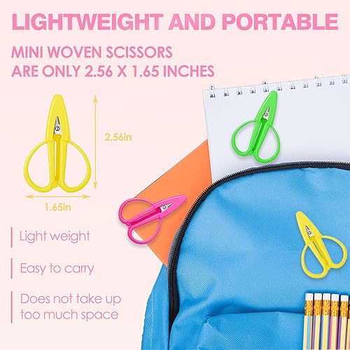 Miniatura 5 de Juego de 3 mini tijeras  Tijeras pequeñas de viaje con tapa, tijeras portátiles para costura, manualidades e hilo, colores surtidos