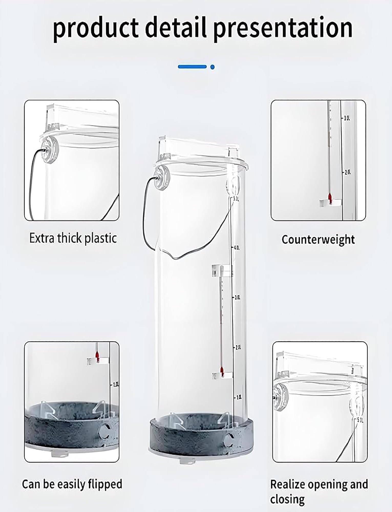 Generico Attrezzatura Portatile for Il campionamento dell'Acqua con Corpo della Bottiglia di Raccolta dell'Acqua Raccolta del Campione di qualità dell'Acqua Bottiglia(3l)