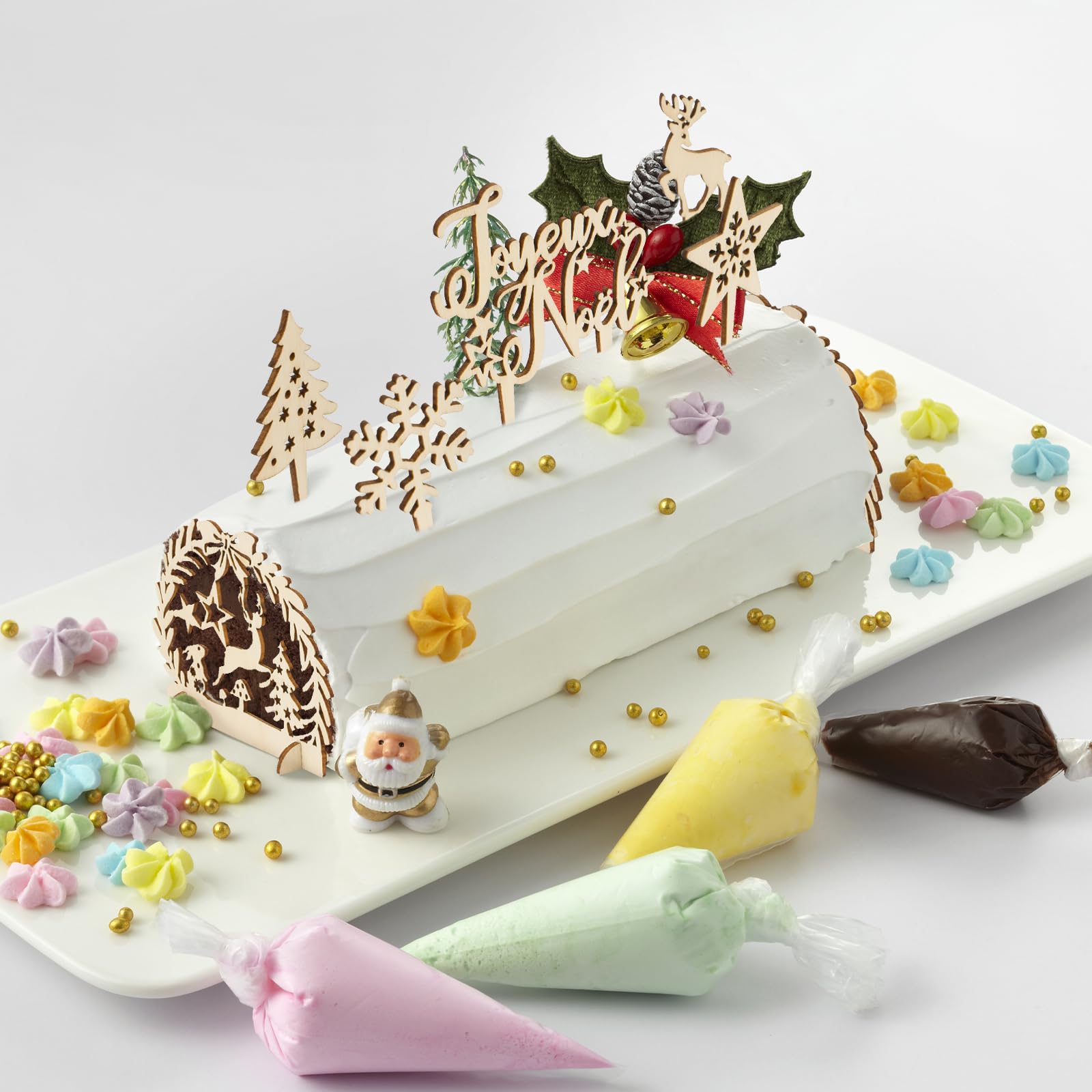 Toppers De Gâteau Joyeux Noël Avec Arbre, Mini Père Noël, Renne, Décoration De Gâteau, Fête D'anniversaire Sur Le Thème De Noël, 20 Pièces