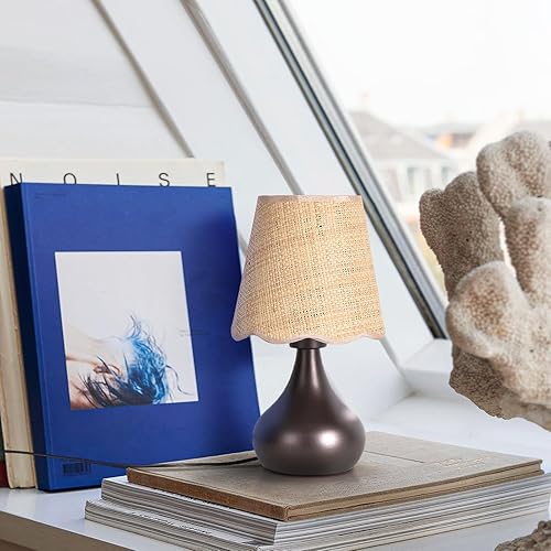 Miniatura 16 de Lámpara de mesita de noche pequeña dorada para dormitorio, mini lámparas de mesa de latón dorado para mesita de noche, lámparas de mesa con pantalla