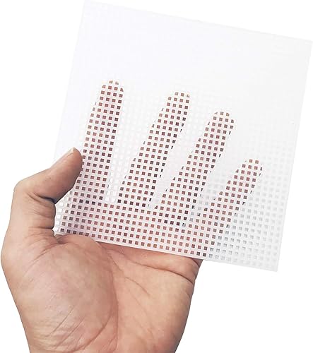 Miniatura 6 de Allazone 52 hojas de lona de plástico de malla, 4 formas, lienzo de plástico para manualidades, bordado, punto de cruz, hilo acrílico, proyectos de